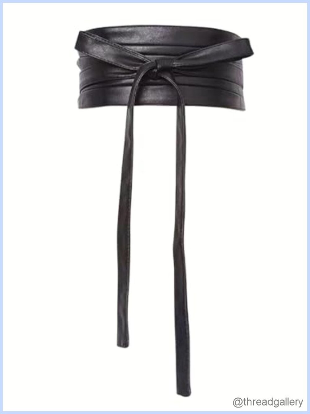 Wide PU Leather Lace Up Corset Belt Self Tie Waist Cinch